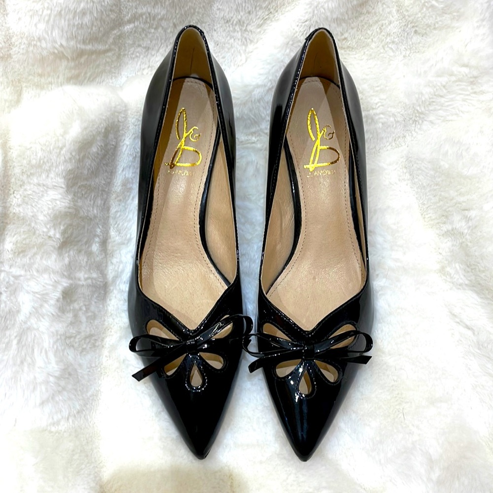 Joan and David Patent Leather Bow Pumps
